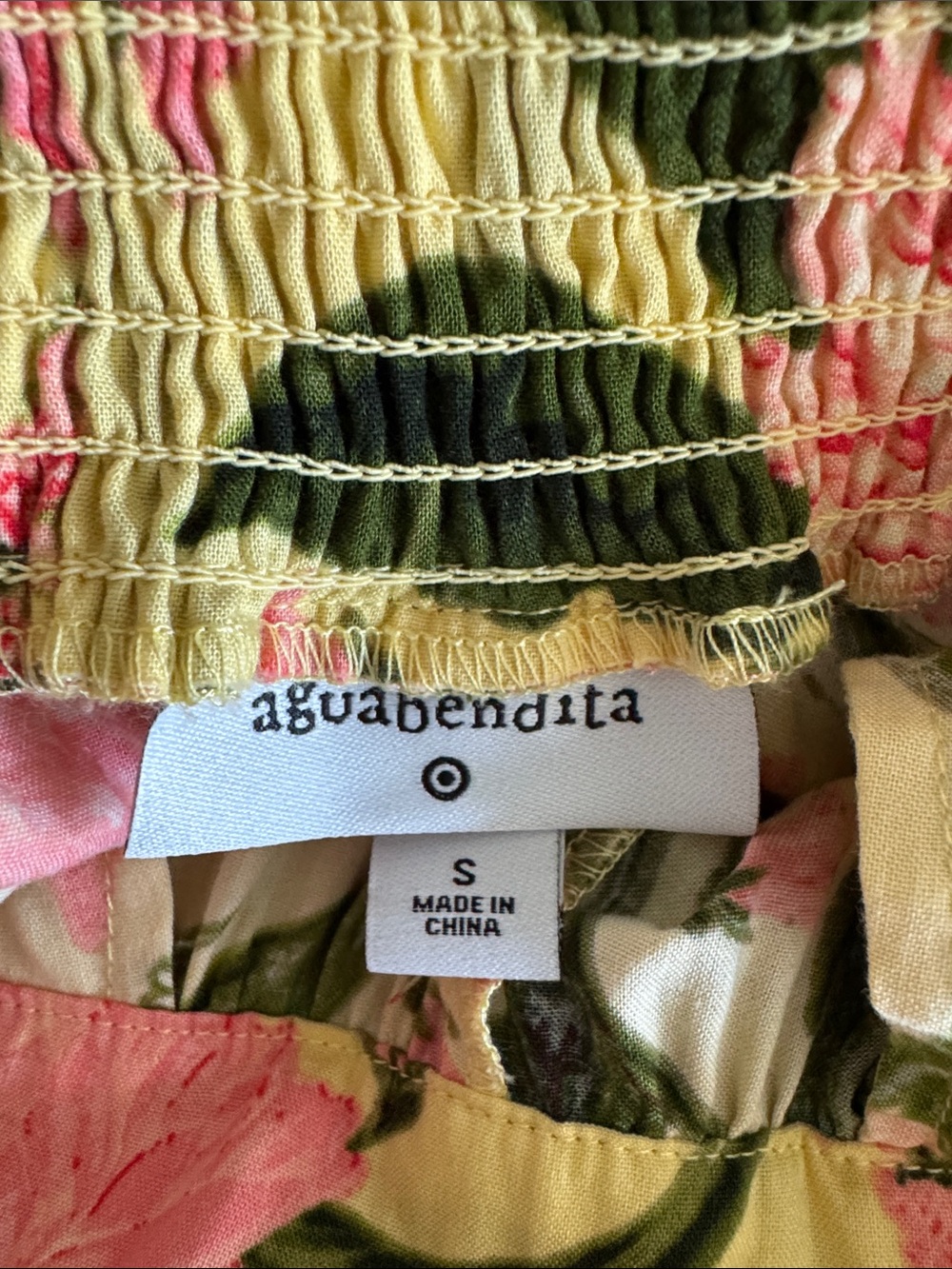 Target Agua Bendita Peony Botanical Print Jumpsuit Yellow Dark Olive Size Small - Picture 5 of 10